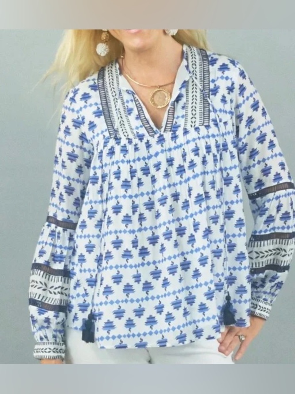 CK Bradley "Oopsy" top in "Charleton Blue" size Medium
